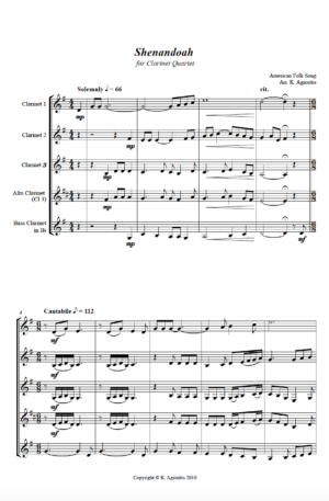 Shenandoah – Clarinet Quartet