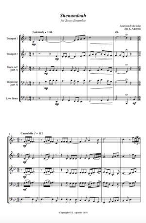 Shenandoah – Brass Quartet