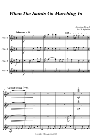 When the Saints Go Marching In – Flute Quartet
