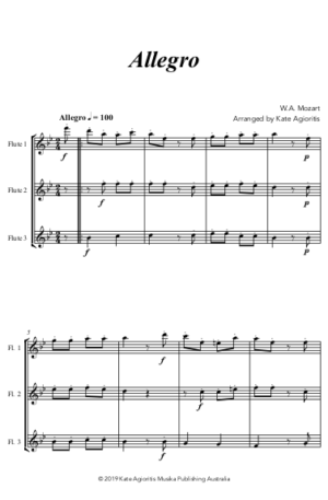 Allegro (Mozart) – for Flute Trio