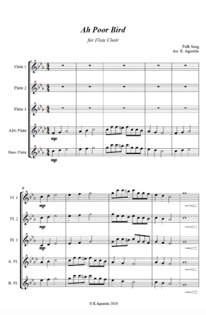 Ah Poor Bird – Flute Choir