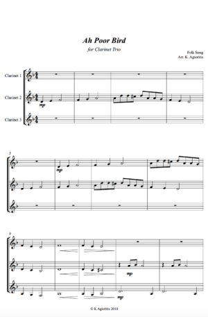 Ah Poor Bird – Clarinet Trio