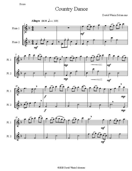 country dance 2 flutes first page