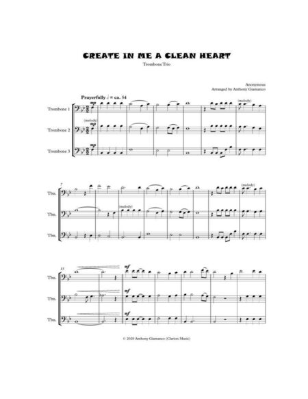 CREATE IN ME A CLEAN HEART trombone trio 1