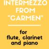 cover page carmen intermezzo flute clarinet and piano antonio livio spaltro