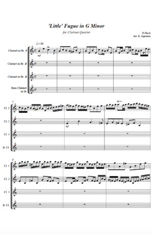 Little’ Fugue in G Minor – Clarinet Quartet