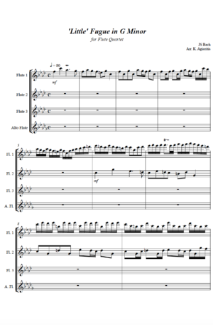 Little Fugue in G Minor – Flute Quartet