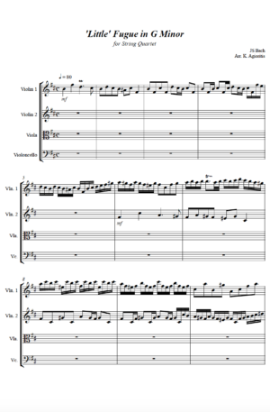 Little Fugue in G Minor – String Quartet