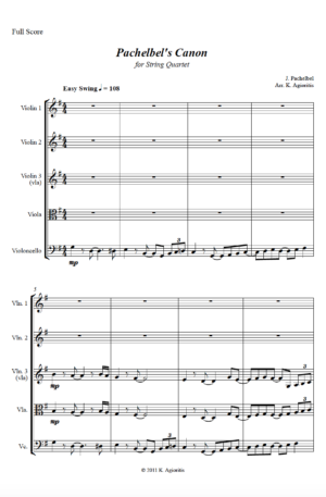 Pachelbel’s Canon – A Jazz Arrangement for String Quartet