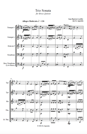 Trio Sonata – Brass Quintet