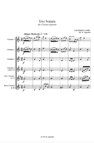 Trio Sonata – Clarinet Choir