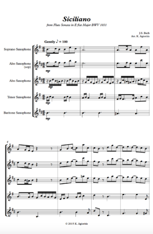 Siciliano – Saxophone Quartet