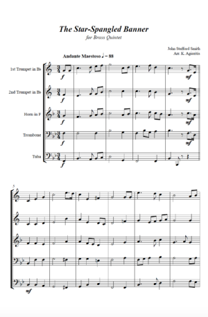 The Star-Spangled Banner – Brass Quintet