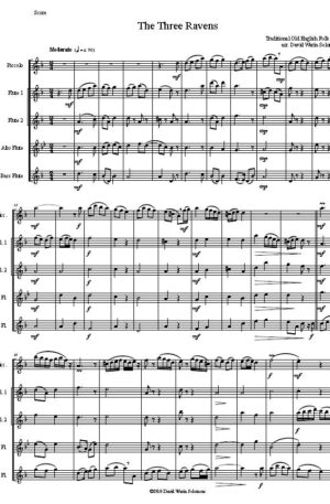 Variations on The Three Ravens (piccolo, 2 flutes 1 alto 1 bass)