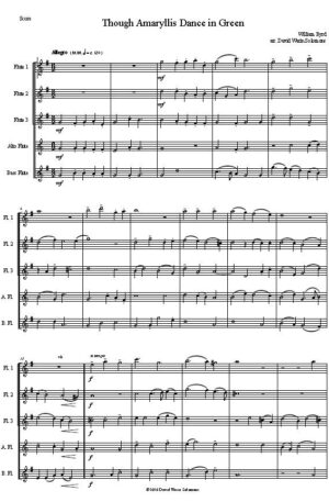 Though Amaryllis dance in green (3 flutes 1 alto 1 bass)