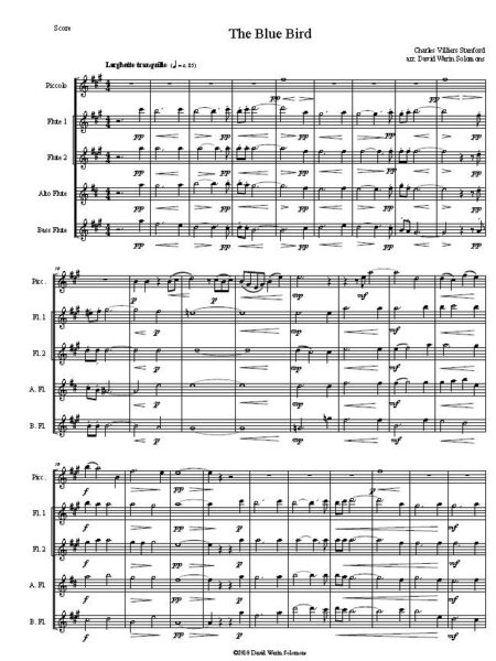 blue bird flute quintet first page