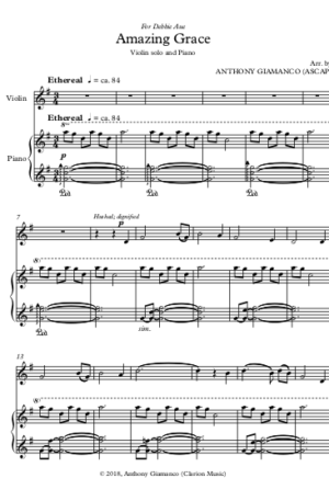 Amazing Grace – Violin and Piano