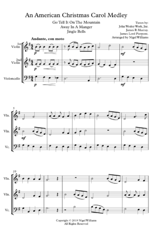 American Christmas Carol Medley – String Trio