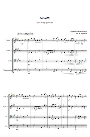 Gavotte by Martini – for String Quartet