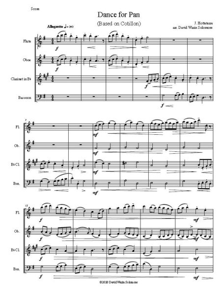 dance for pan wind quartet first page
