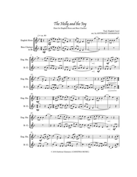 THE HOLLY AND THE IVY [Eng. Horn/Bass Clar.]