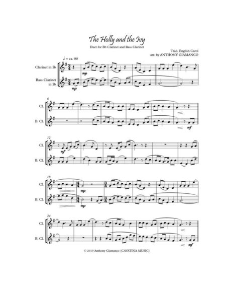 THE HOLLY AND THE IVY [clarinet, bass clarinet]