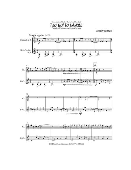 TWO HOT TO HANDLE [clarinet-bass clarinet]