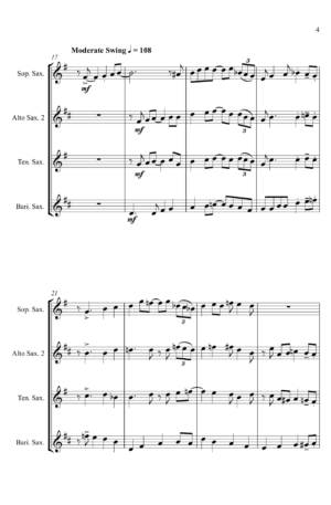 Londonderry Air – Jazz Arrangement for Saxophone Quartet