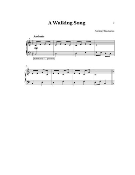 A WALKING SONG piano