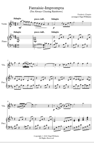 Fantaisie-Impromptu, for violin and piano