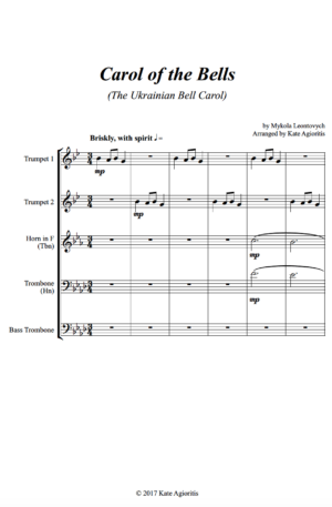 Carol of the Bells – for Brass Quartet