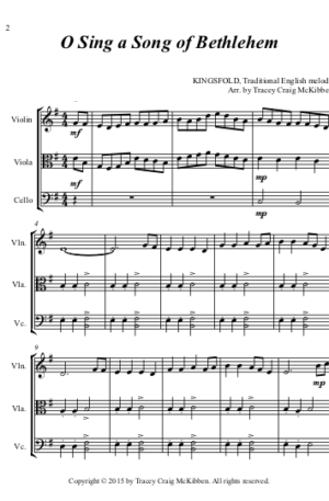 O Sing a Song of Bethlehem (Kingsfold) – String Trio