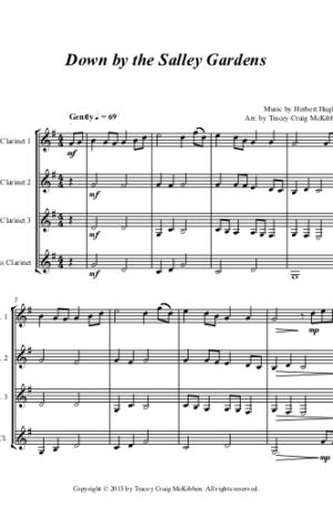 Down by The Salley Garden – Clarinet Quartet