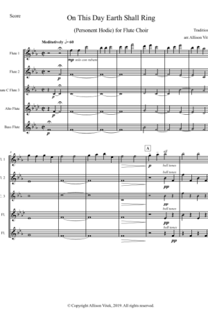 On This Day Earth Shall Ring – Flute Choir – Score