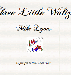 Three Little Waltzes for Piano Solo