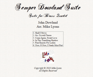 Brass Quartet – Semper Dowland Suite