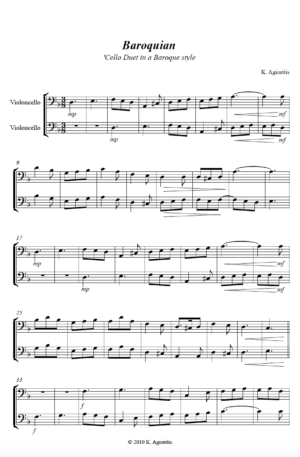 Baroquian – for Cello Duet