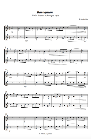 Baroquian – for Violin Duet