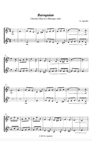 Baroquian – for Clarinet Duet