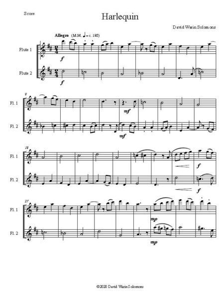 harlequin 2 flutes first page