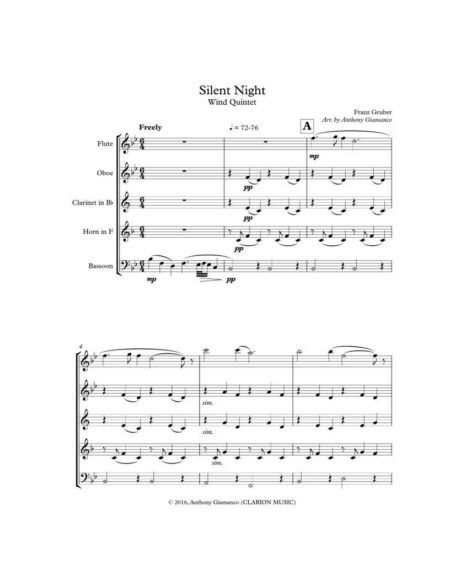 SILENT NIGHT wind quintet 1