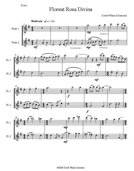 floreat rosa divina 2 flutes first page