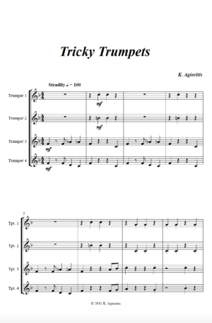 Tricky Trumpets – for beginning Trumpet Trio or Quartet