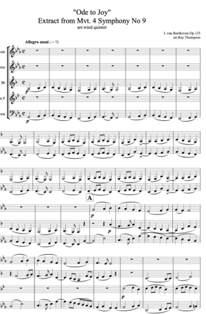 Beethoven: Ode to Joy – wind quintet