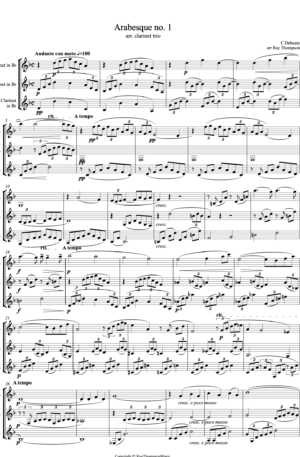 Debussy: Arabesque No.1 – clarinet trio