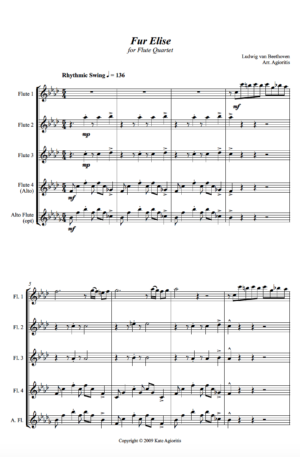 Fur Elise (Jazz Arrangement) – Flute Quartet