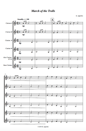 March of the Trolls – Clarinet Choir