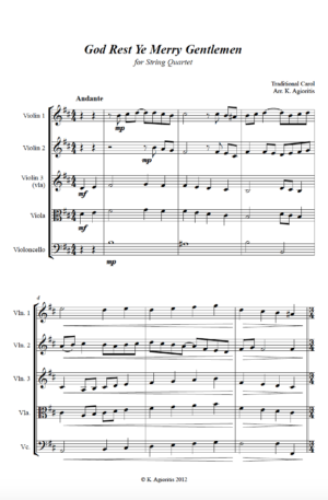 God Rest Ye Merry Gentlemen – Jazz Arrangement for String Quartet