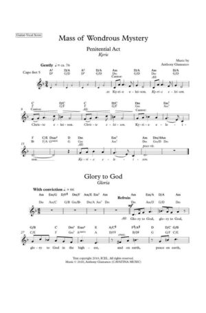 MASS OF WONDROUS MYSTERY – guitar/vocal edition