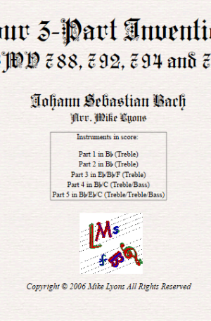 J. S. Bach – Four 3-Part Inventions – Brass Quintet